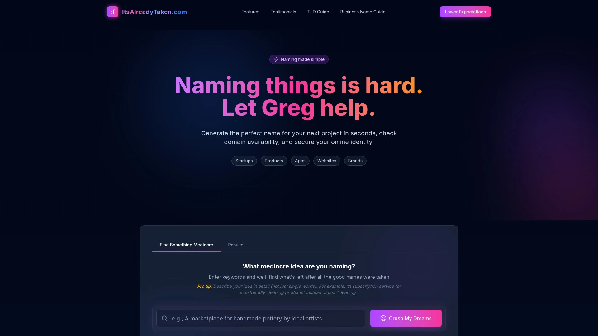 ItsAlreadyTaken.com - AI Tool Ocean