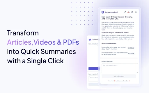 JustSummarized - Chrome Extension - AI Tool Ocean
