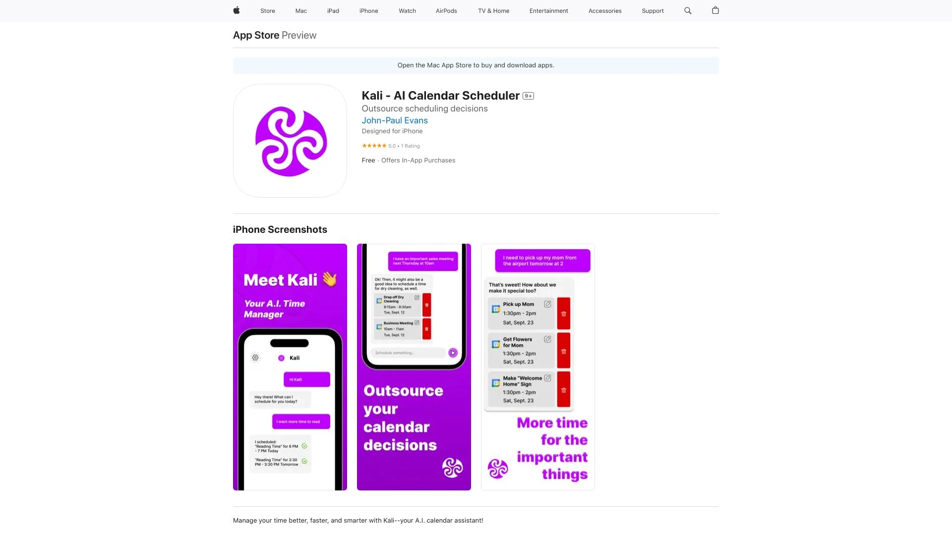 Kali - AI Calendar Scheduler - AI Tool Ocean