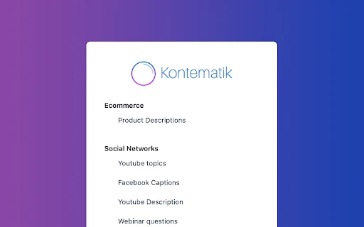 Kontematik AI - Chrome Extension - AI Tool Ocean