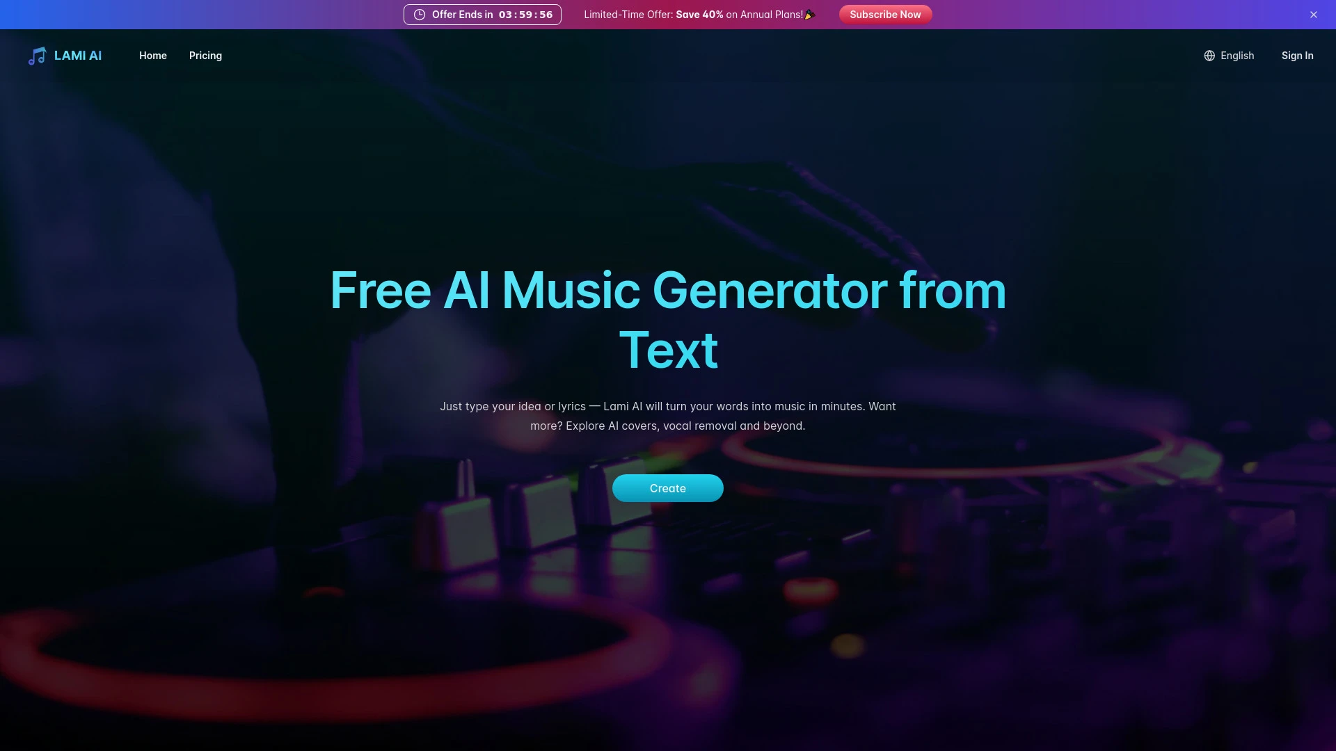 Lami.ai: Free AI Music Generator from Text - AI Tool Ocean