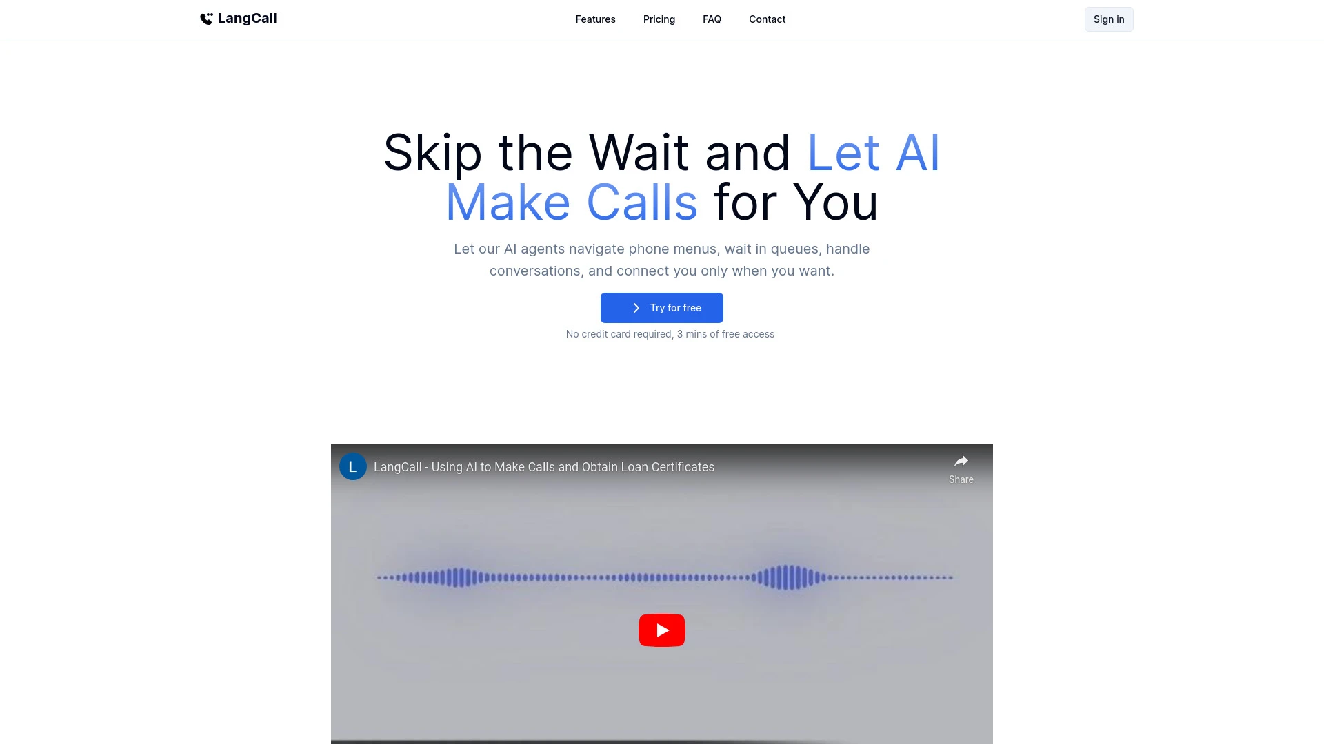 LangCall - AI Tool Ocean
