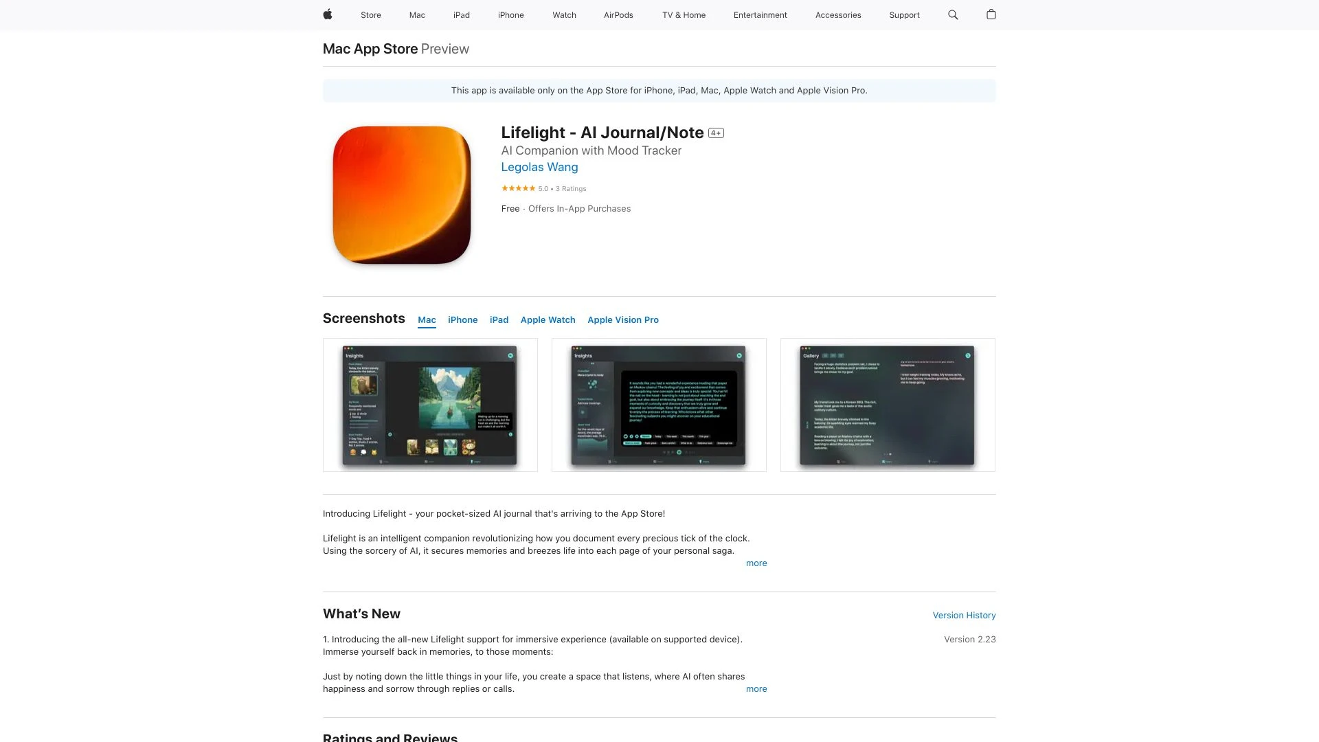 Lifelight - AI Journal - AI Tool Ocean