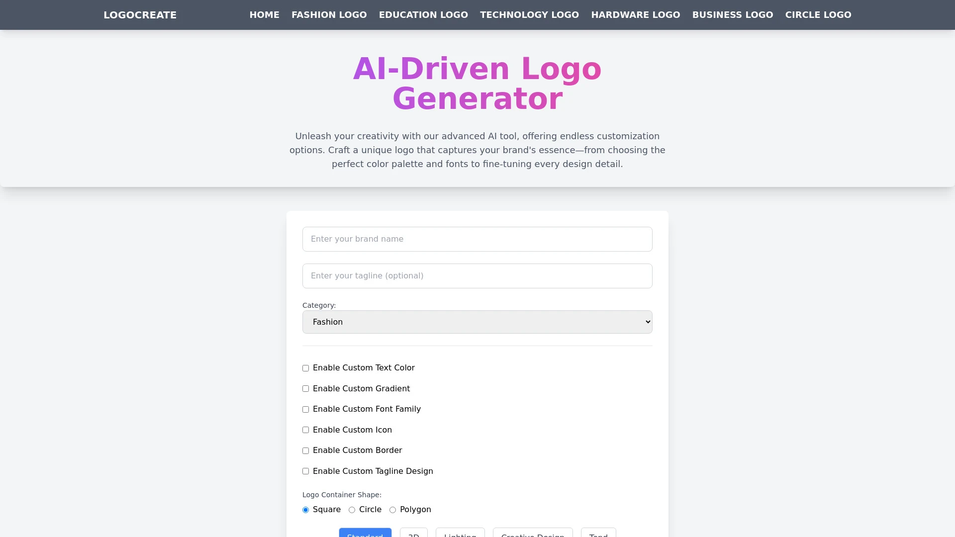 LogoCreate Online - AI Tool Ocean