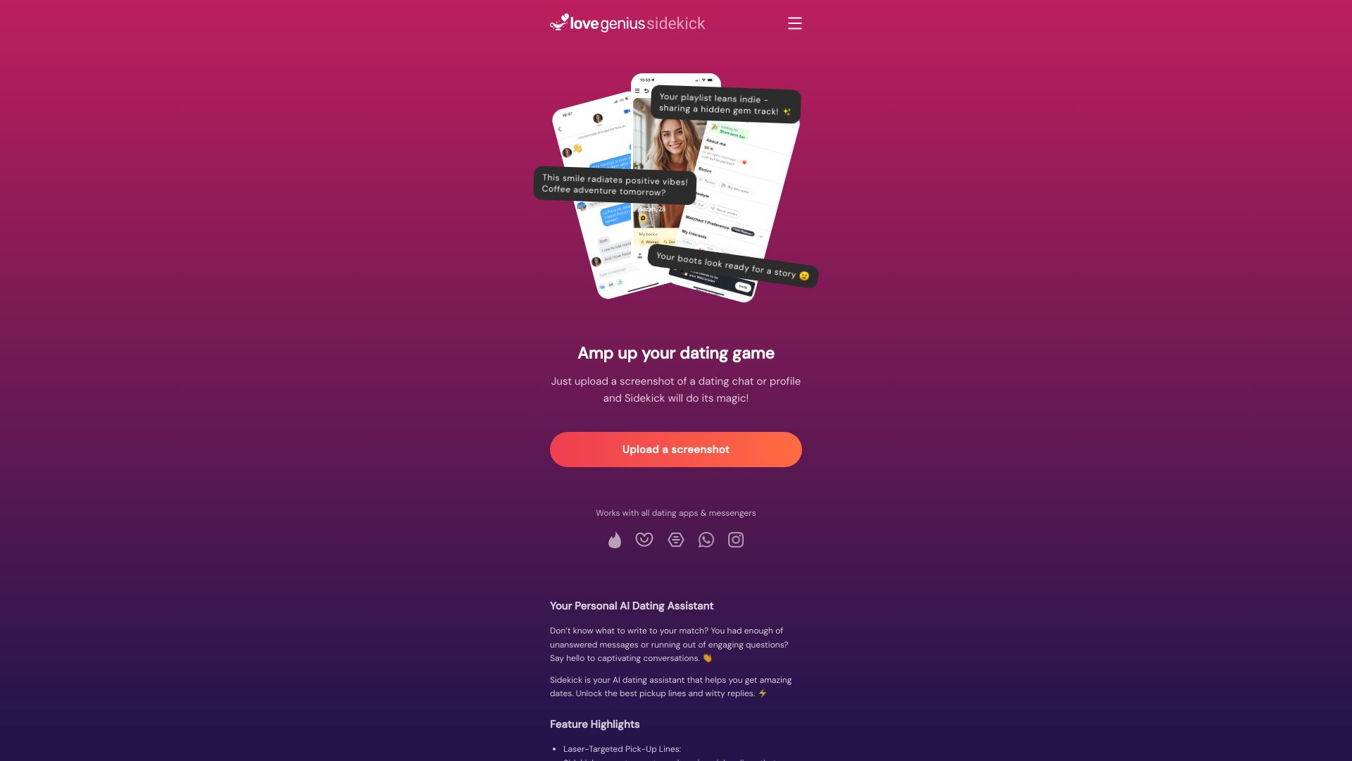 LoveGenius Sidekick - AI Tool Ocean