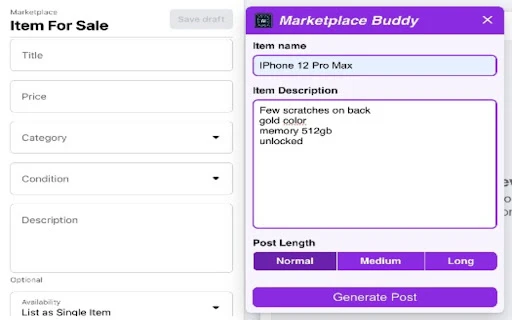 Marketplace Buddy - Chrome Extension - AI Tool Ocean