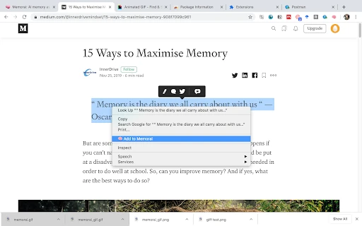 Memorai - Chrome Extension - AI Tool Ocean