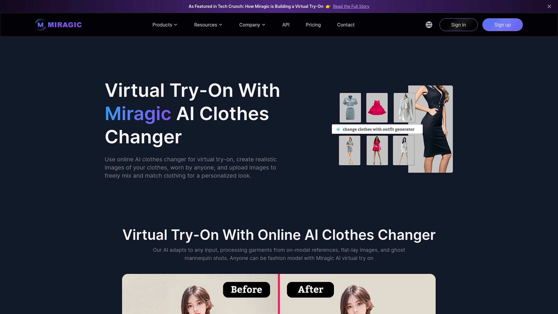 Miragic Virtual Try-on Clothes - AI Tool Ocean