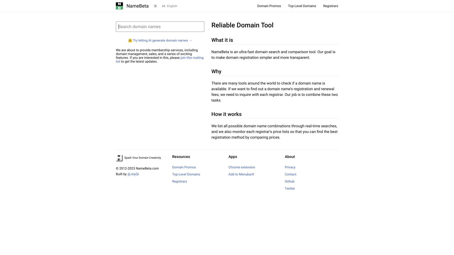 NameBeta - AI Tool Ocean