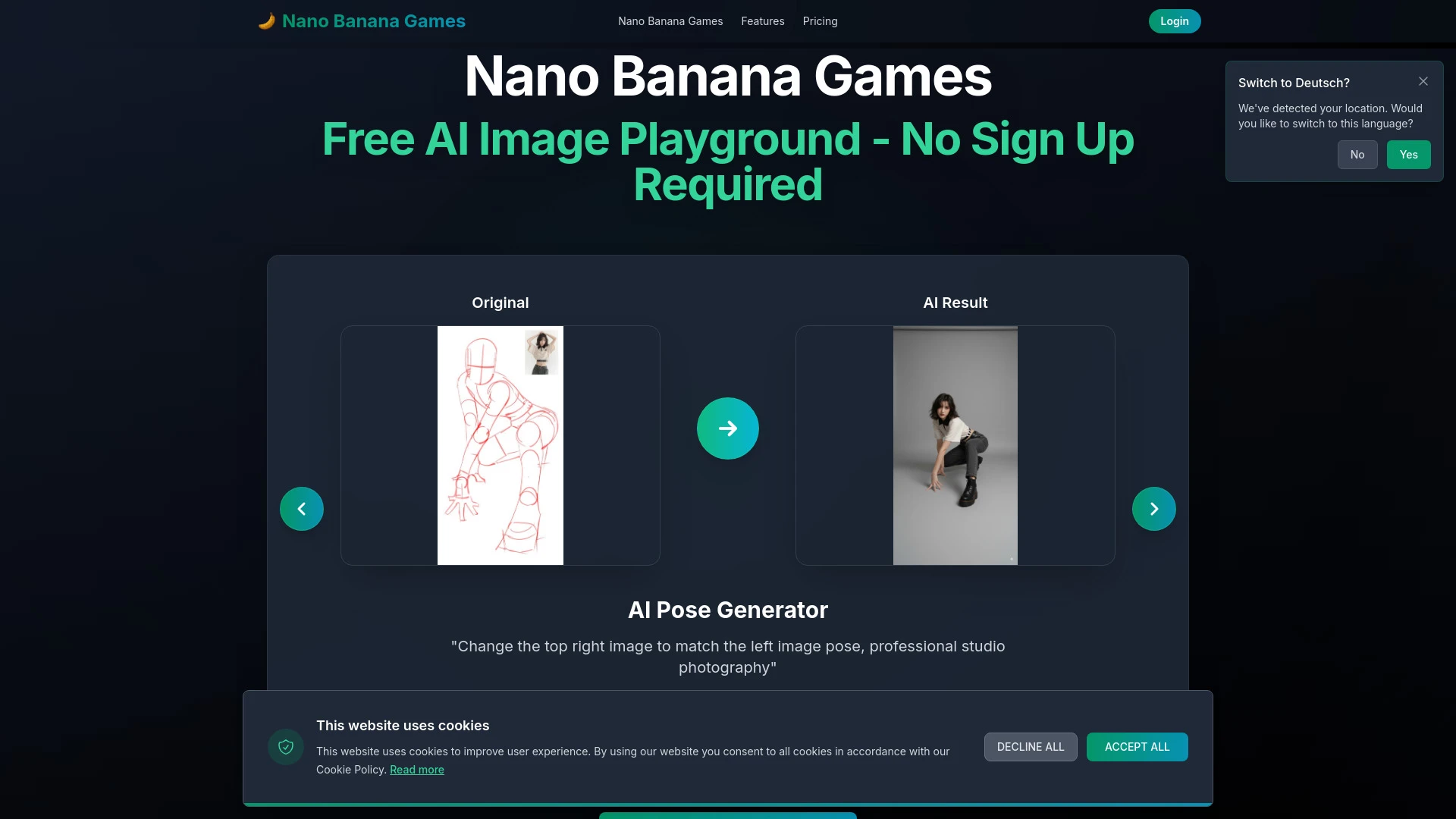 Nano Banana Games - AI Tool Ocean