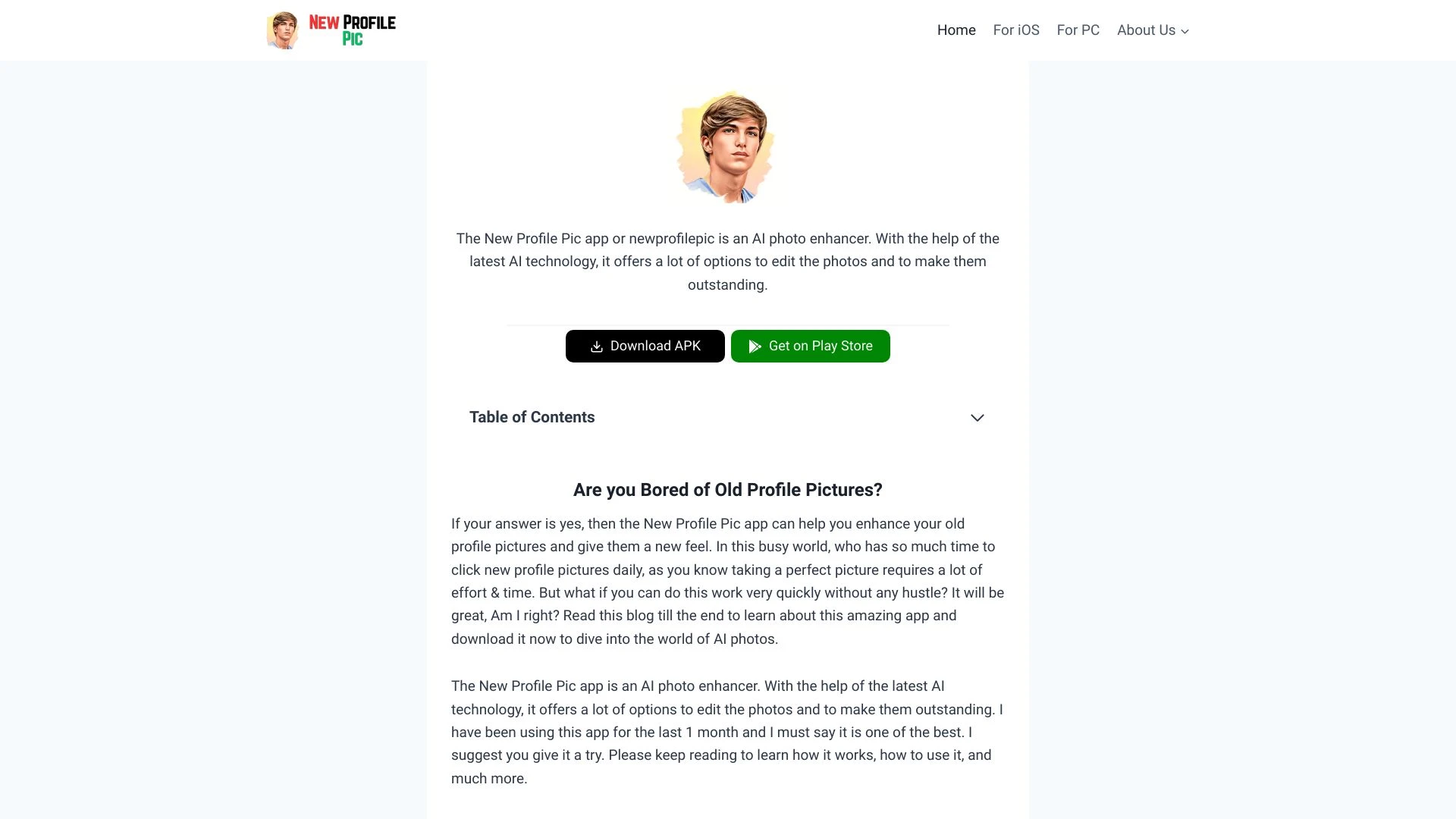 New Profile Pic App - AI Tool Ocean