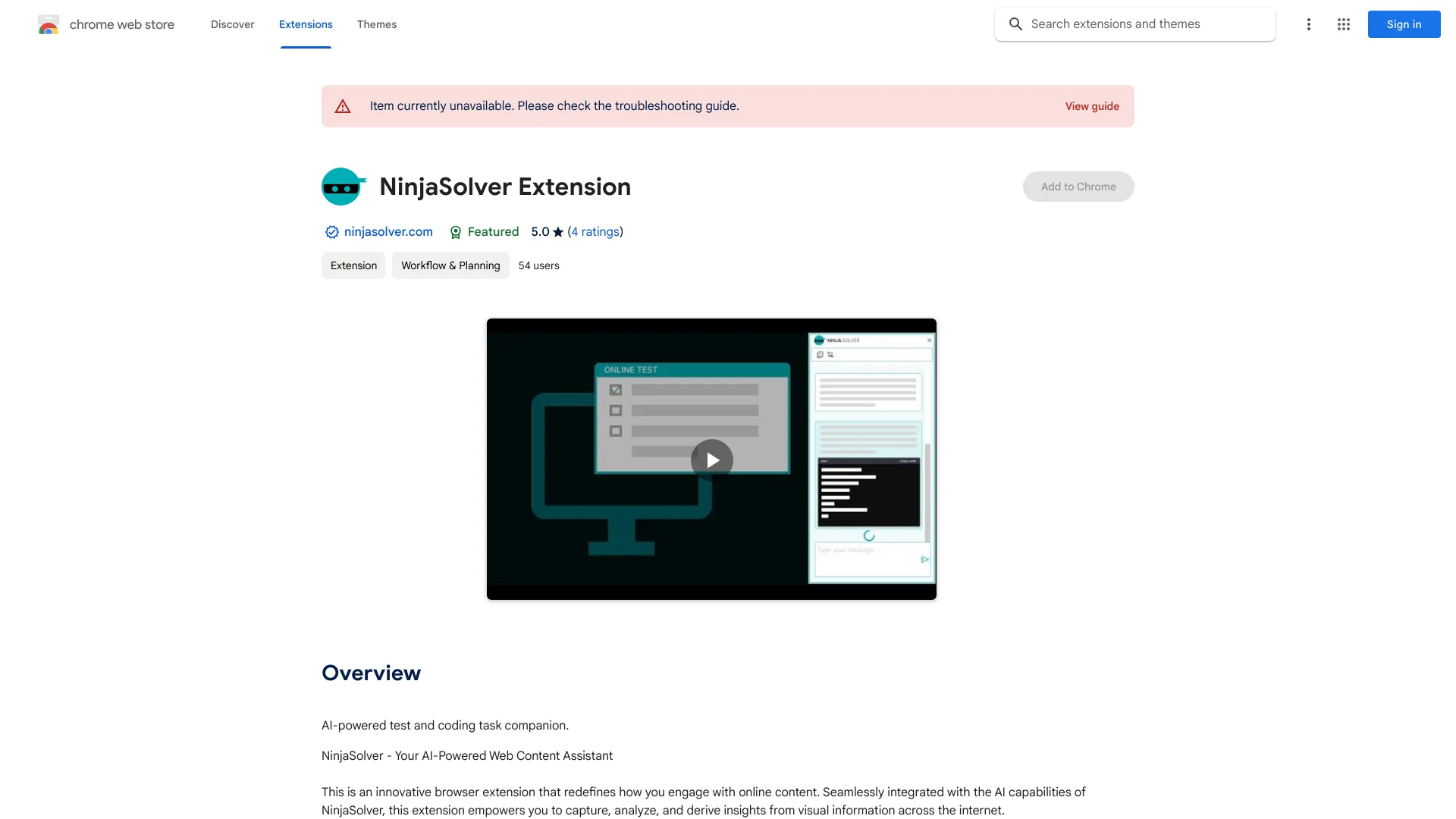 NinjaSolver - Chrome Extension - AI Tool Ocean