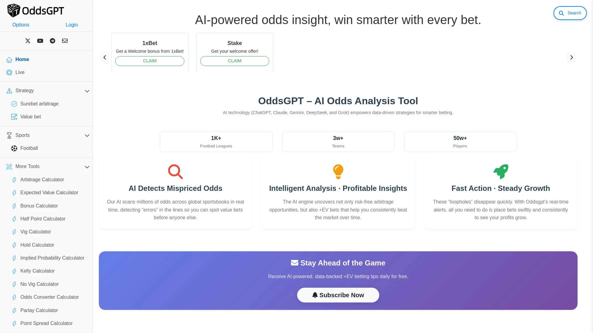 OddsGPT – AI Odds Analysis Tool - AI Tool Ocean