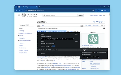 OpenAI Chat Prompt Populator - Chrome Extension - AI Tool Ocean