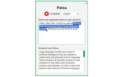 Patsa - Chrome Extension - AI Tool Ocean