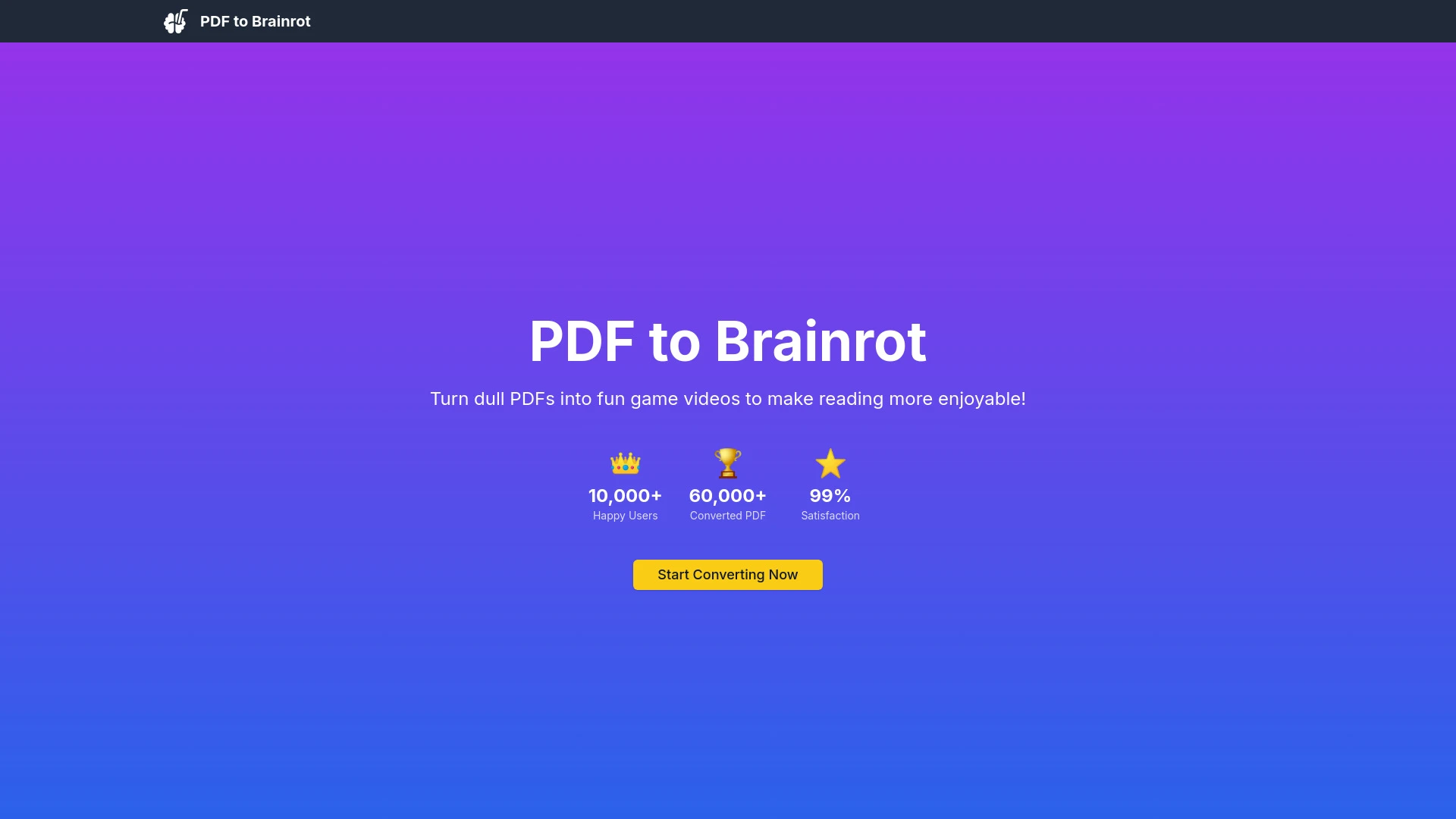 PDF to Brainrot - AI Tool Ocean