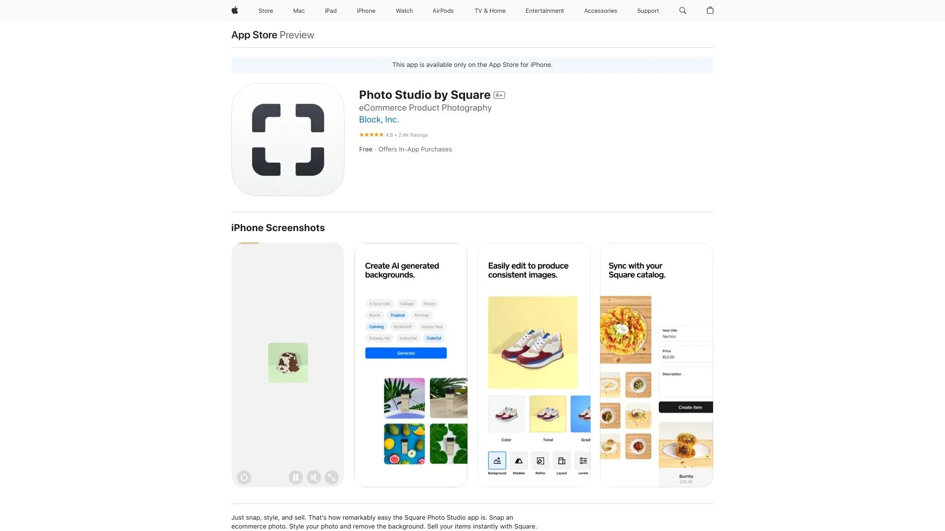Photo Studio by Square - AI Tool Ocean