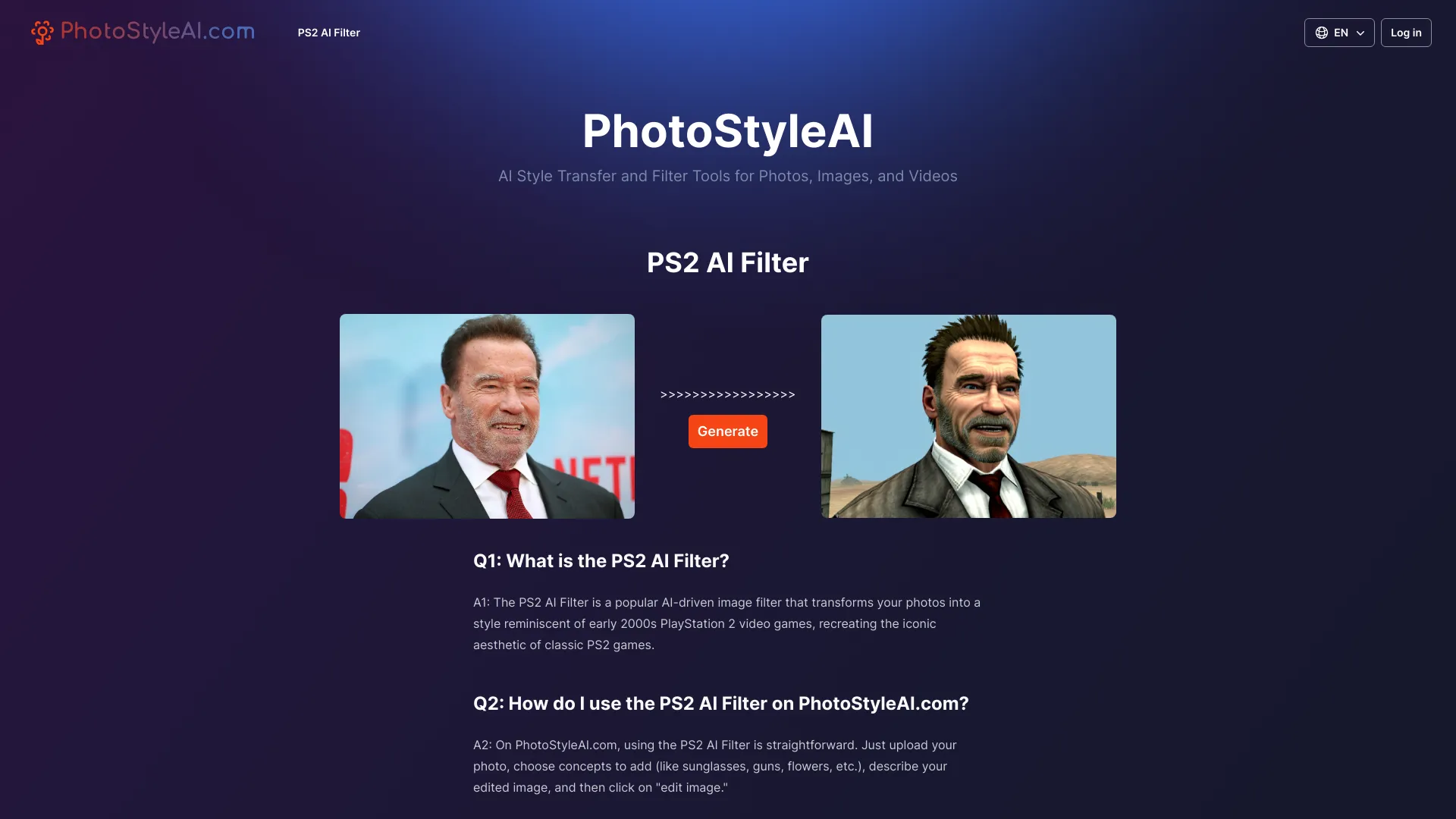PhotoStyleAI - AI Tool Ocean