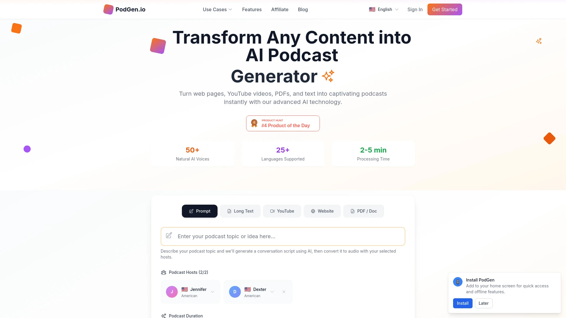 PodGen.io - AI Tool Ocean