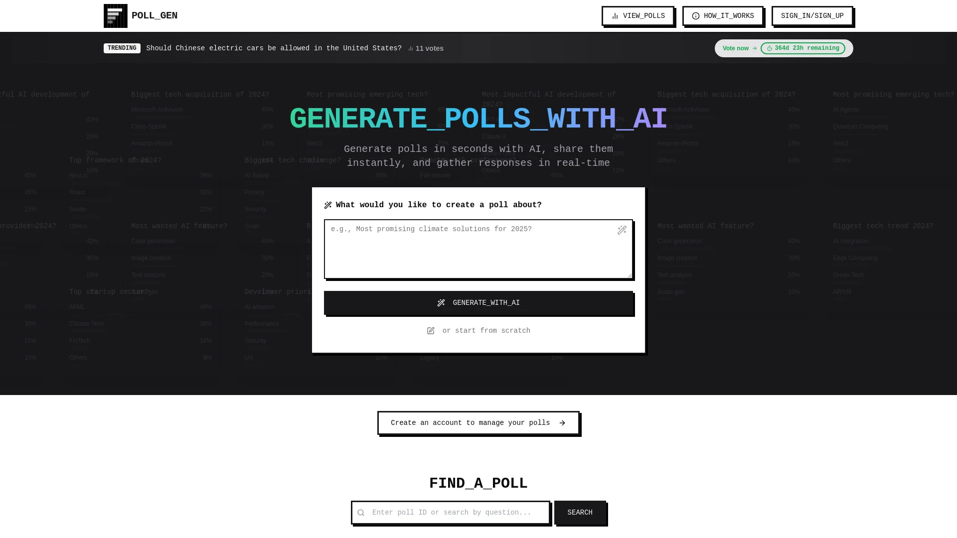PollGen - AI Tool Ocean