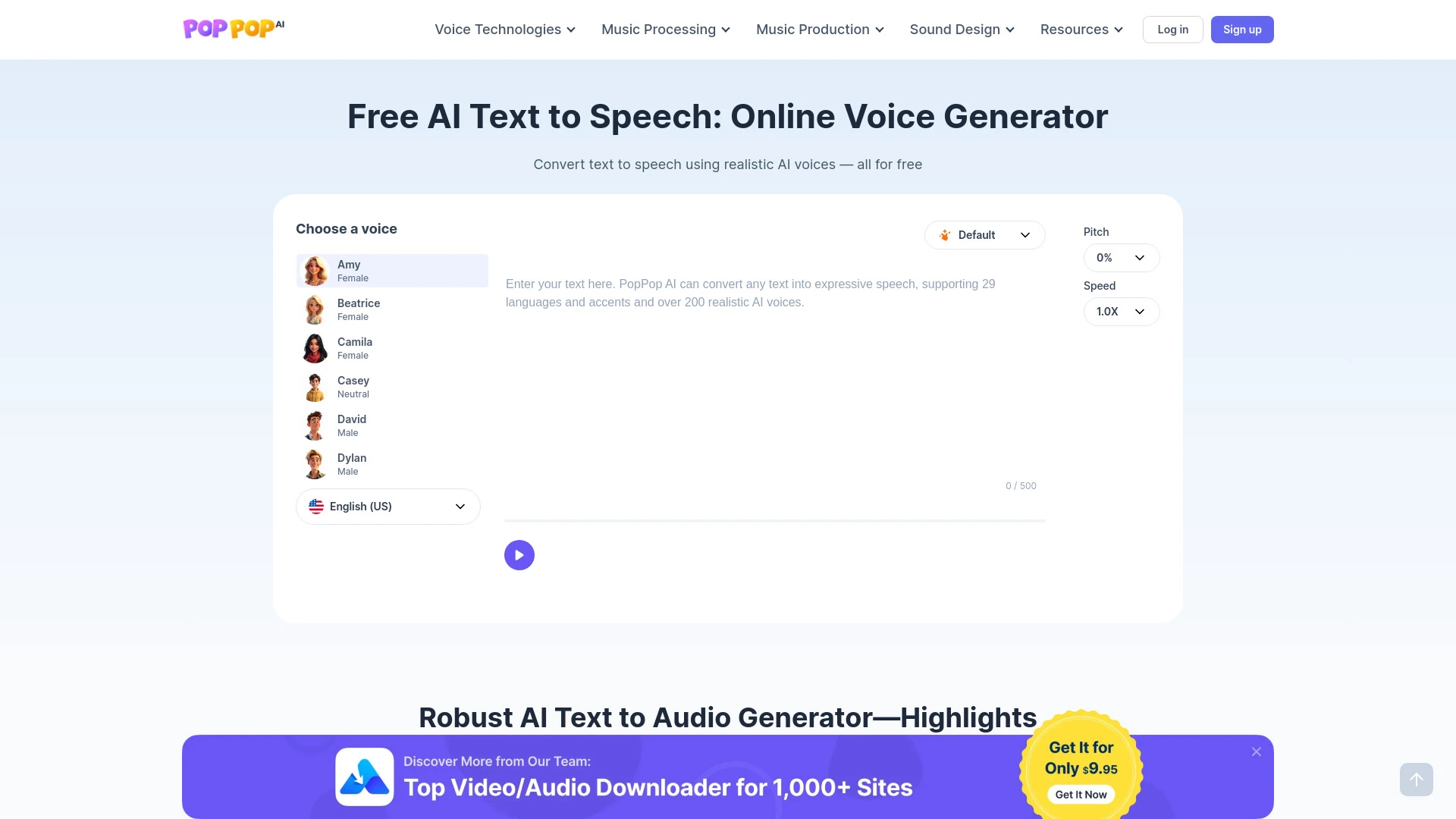 PopPop AI Text to Speech - AI Tool Ocean