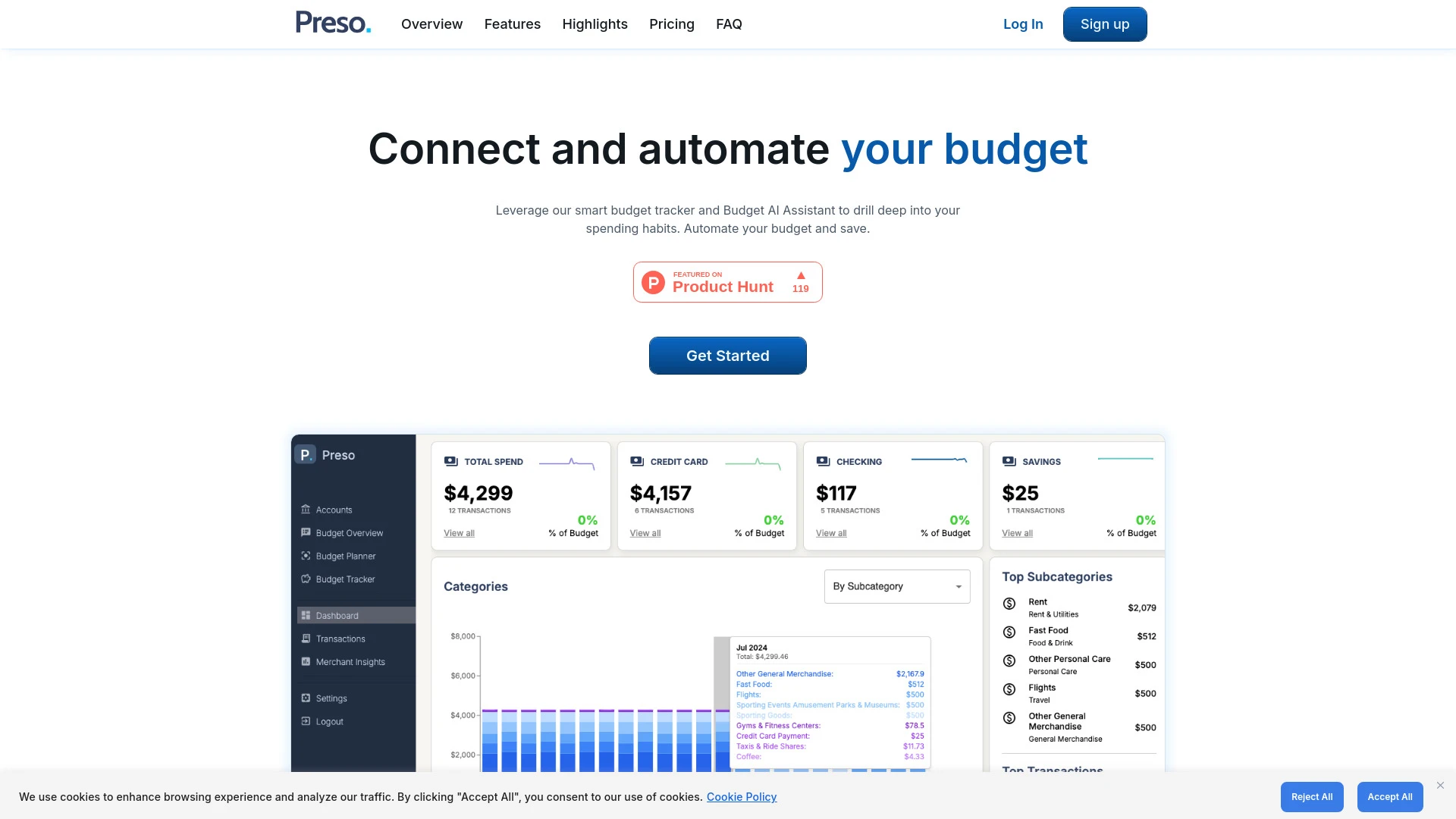 Preso Budget - AI Tool Ocean