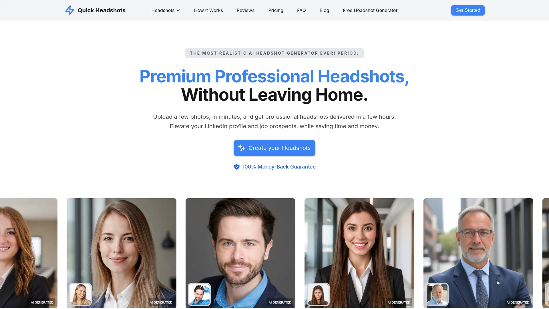 Quick Headshots - AI Tool Ocean
