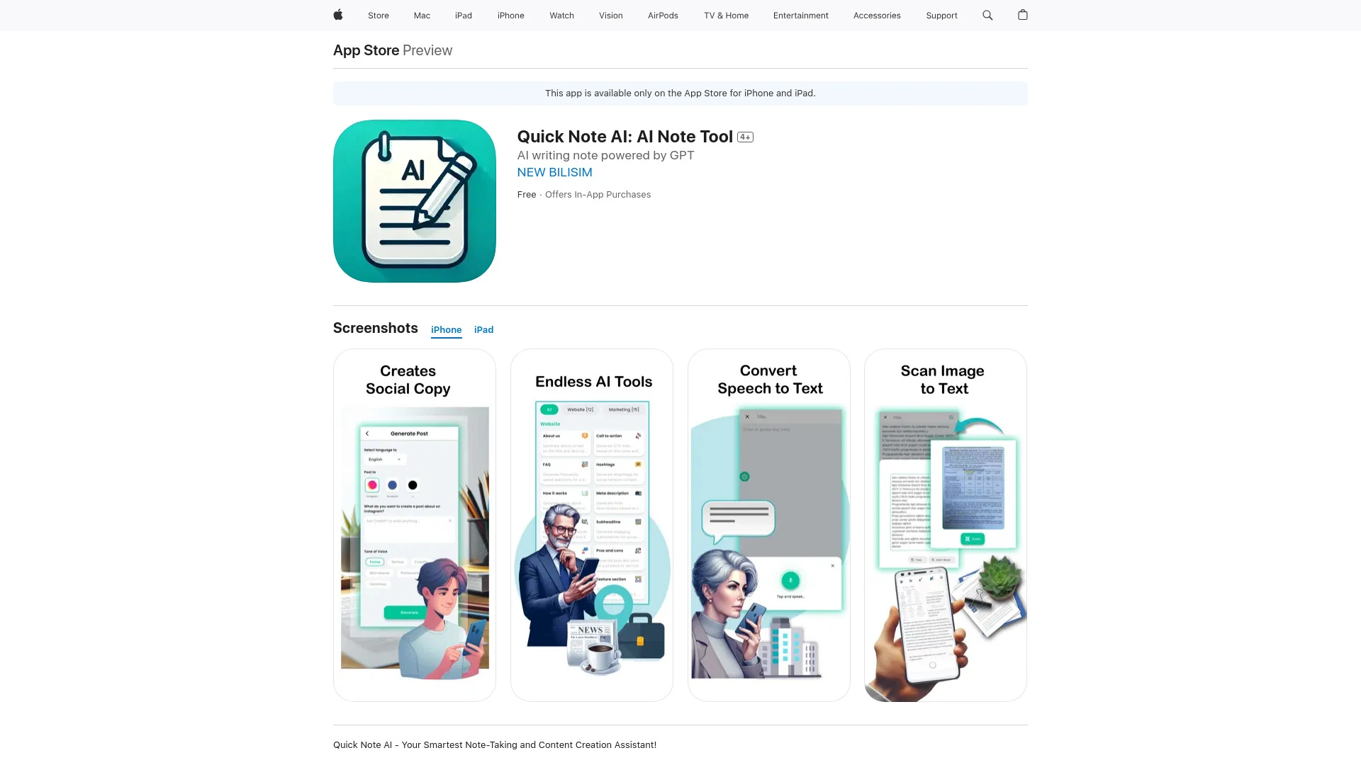 Quick Note AI - AI Tool Ocean