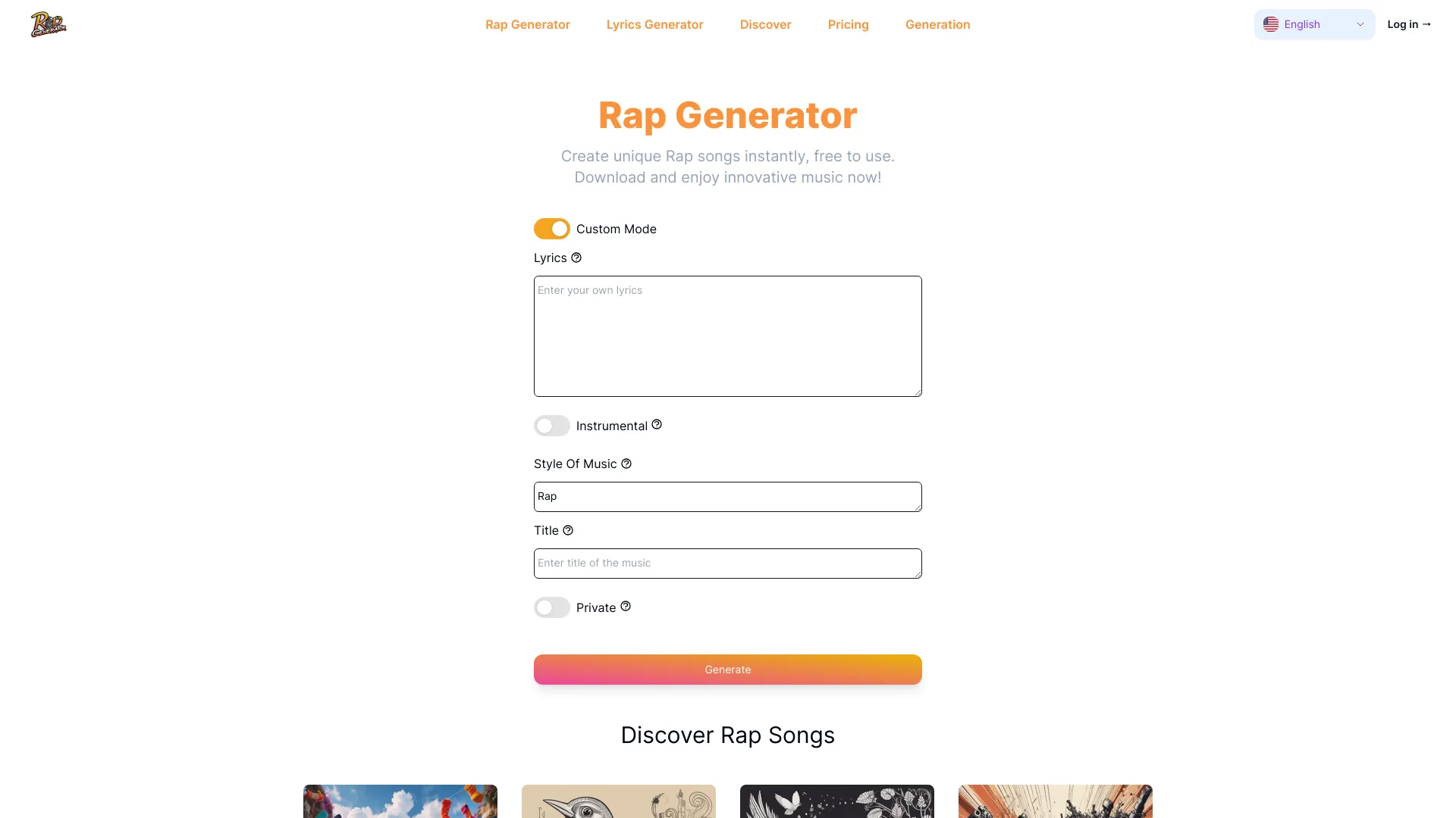 Rap Generator - AI Tool Ocean