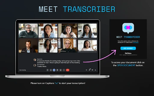 Real-time Transcription for Google Meet - Chrome Extension - AI Tool Ocean