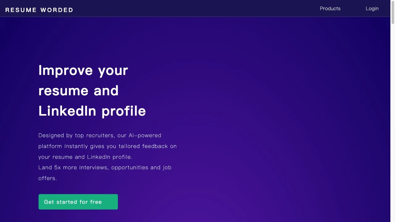 Resume Worded - AI Tool Ocean