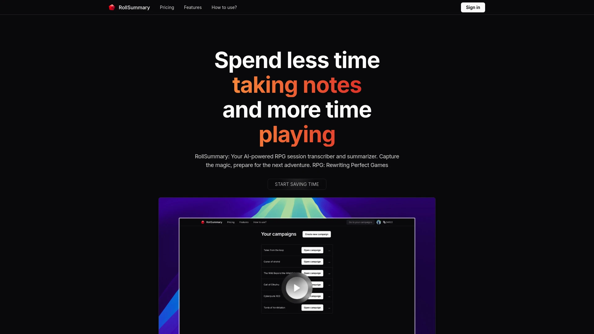 RollSummary - AI Tool Ocean