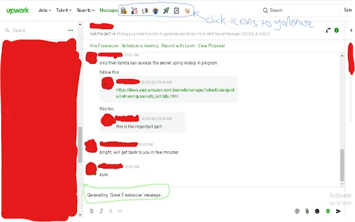 Saves time of conversing with freelancers with the help of Ai generated messages - Chrome Extension - AI Tool Ocean