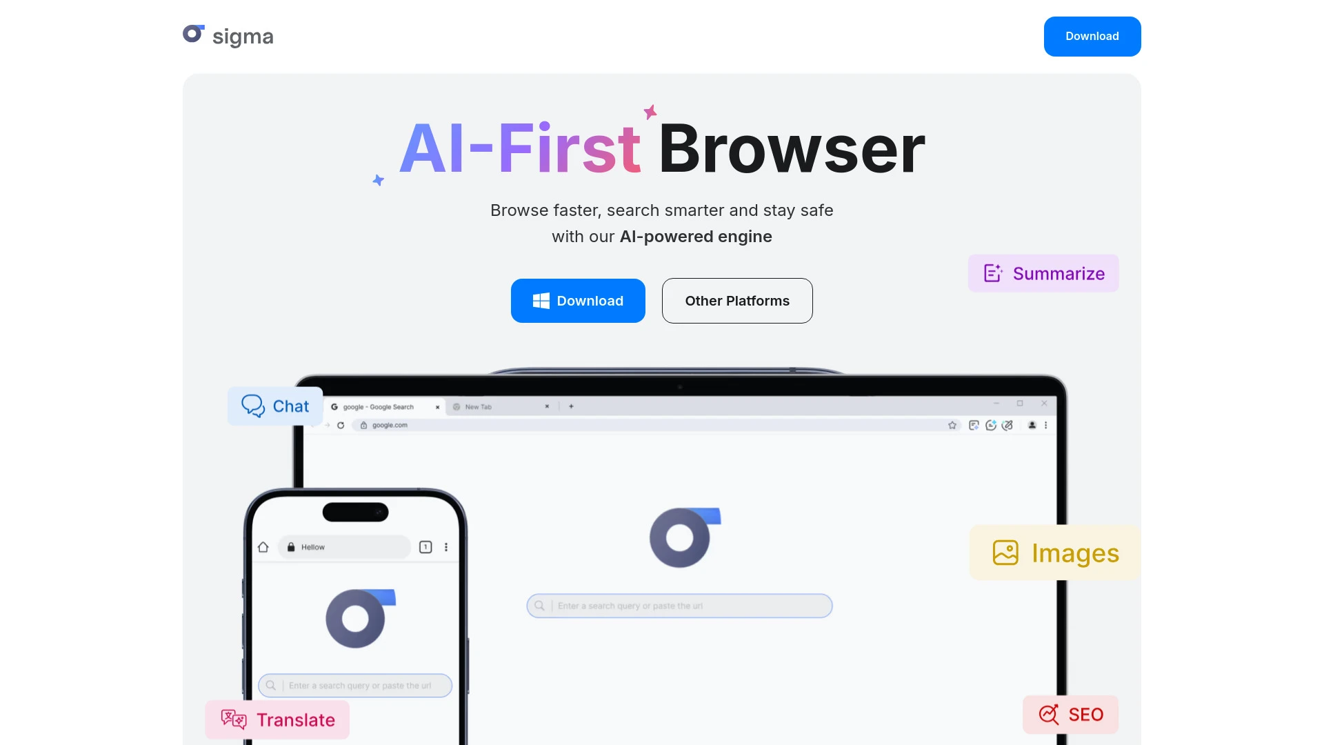 Sigma AI Browser - AI Tool Ocean