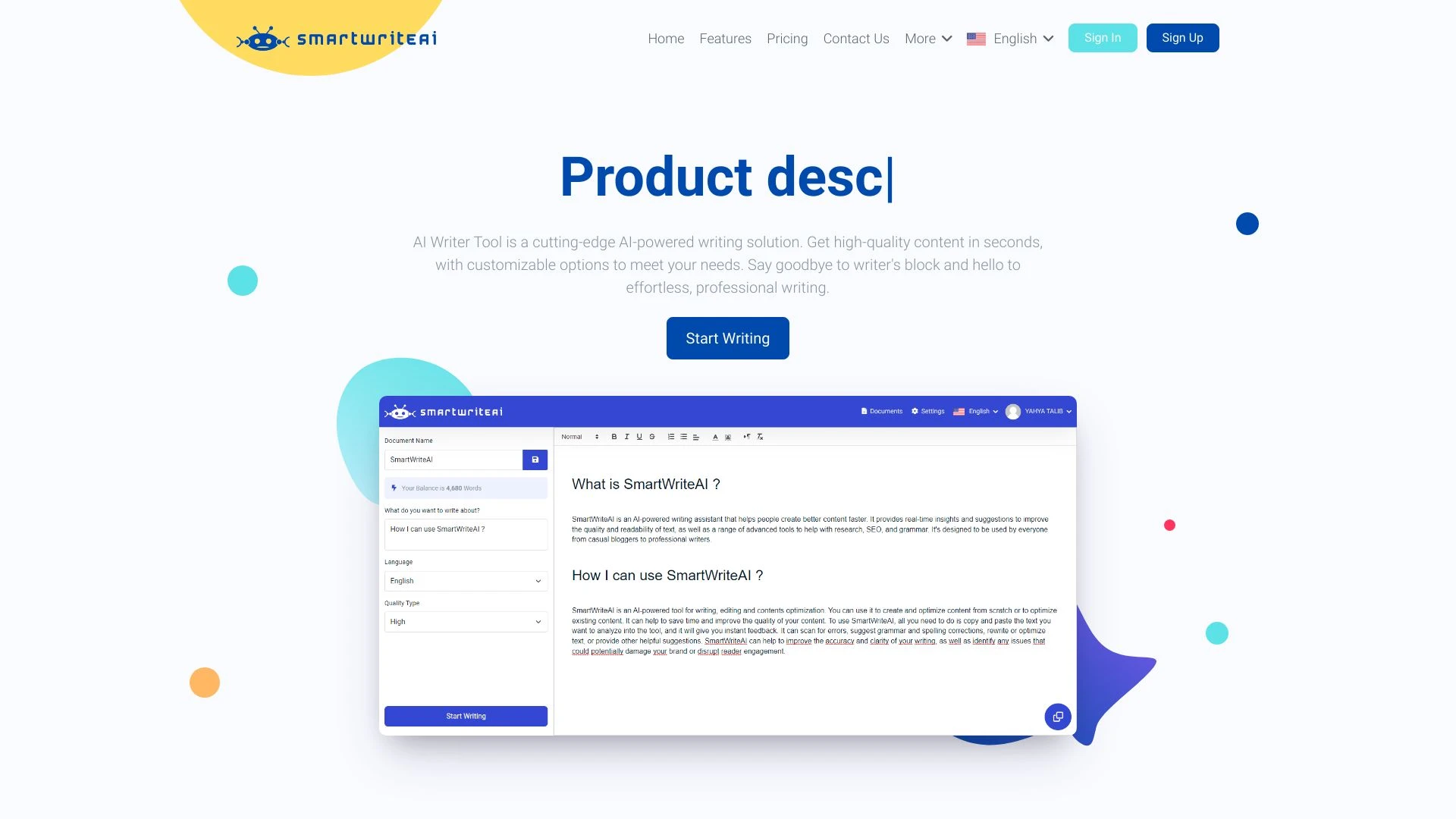 SmartWriteAI - AI Tool Ocean