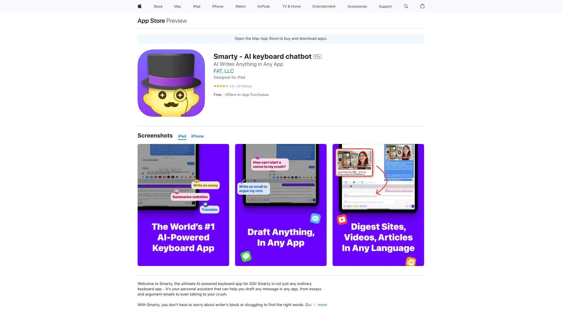 Smarty - AI chatbot & keyboard - AI Tool Ocean