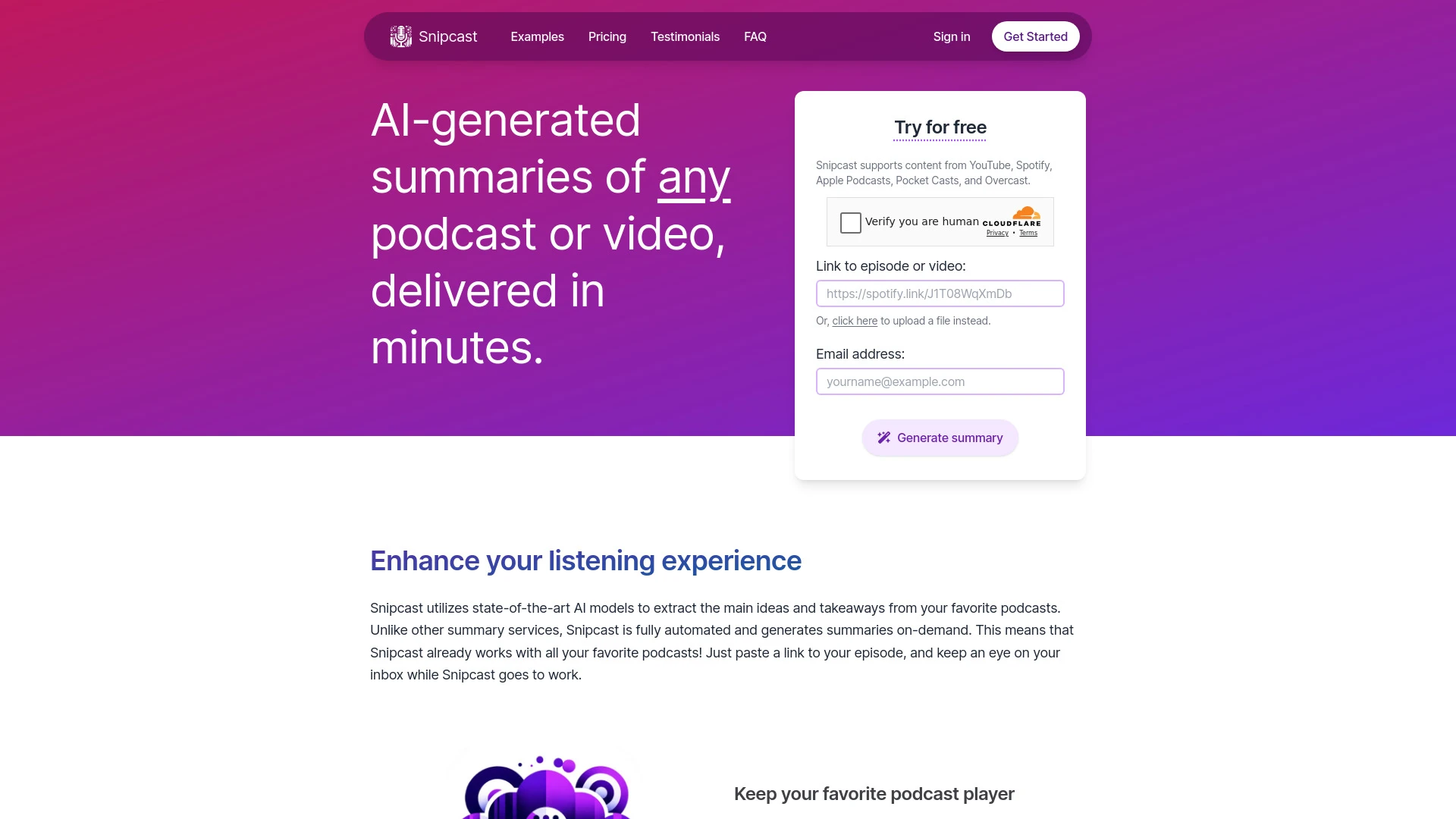Snipcast.io - AI Tool Ocean