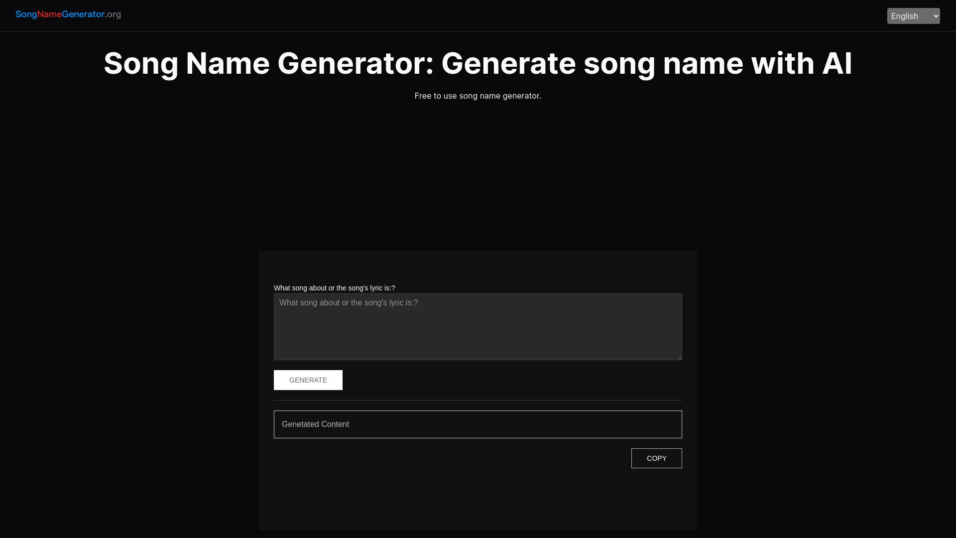 Song Name Generator - AI Tool Ocean