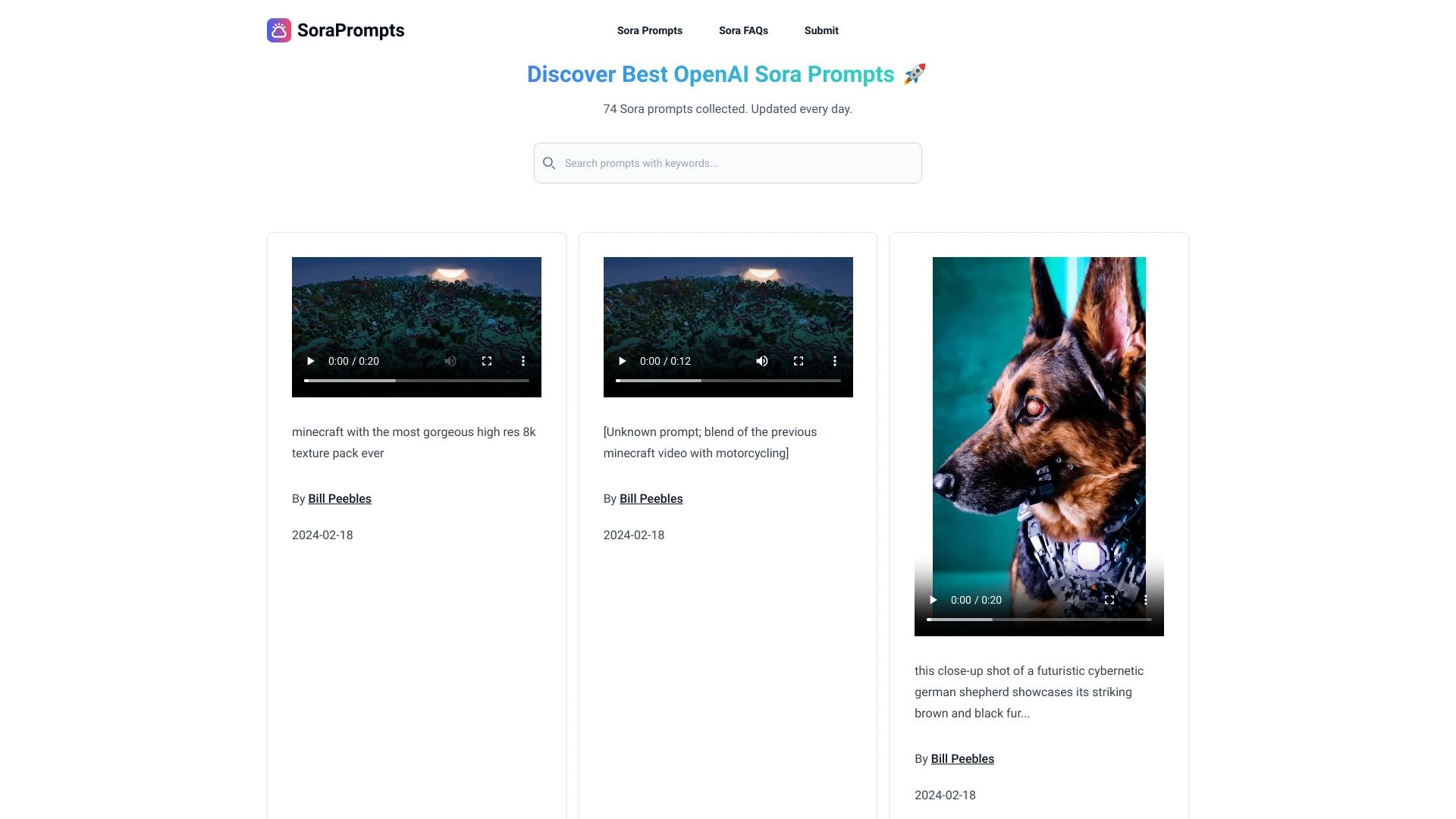 SoraPrompts - AI Tool Ocean
