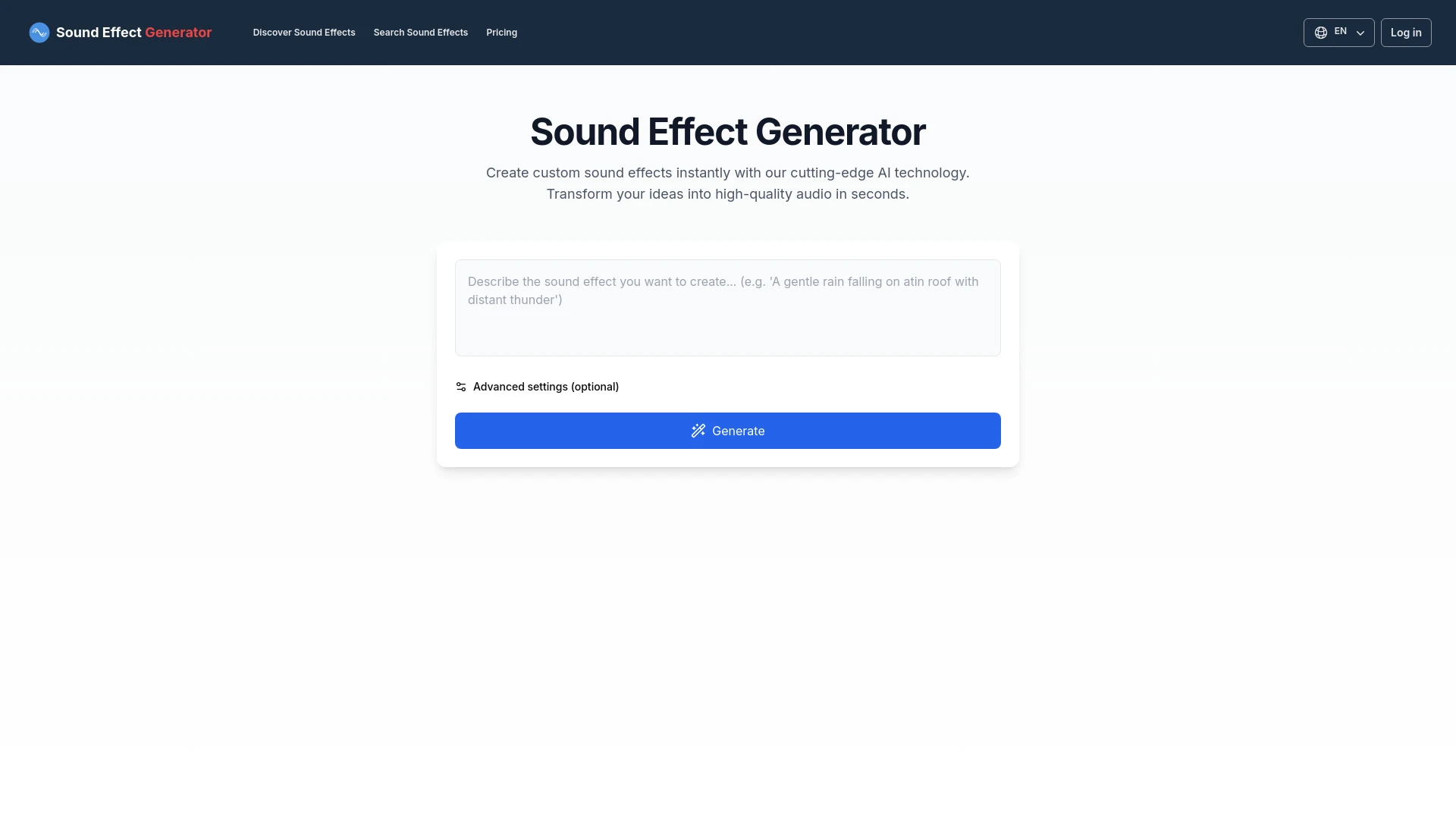 Sound Effect Generator - AI Tool Ocean