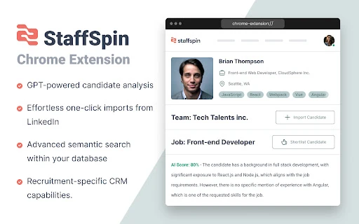 Staffspin - Chrome Extension - AI Tool Ocean