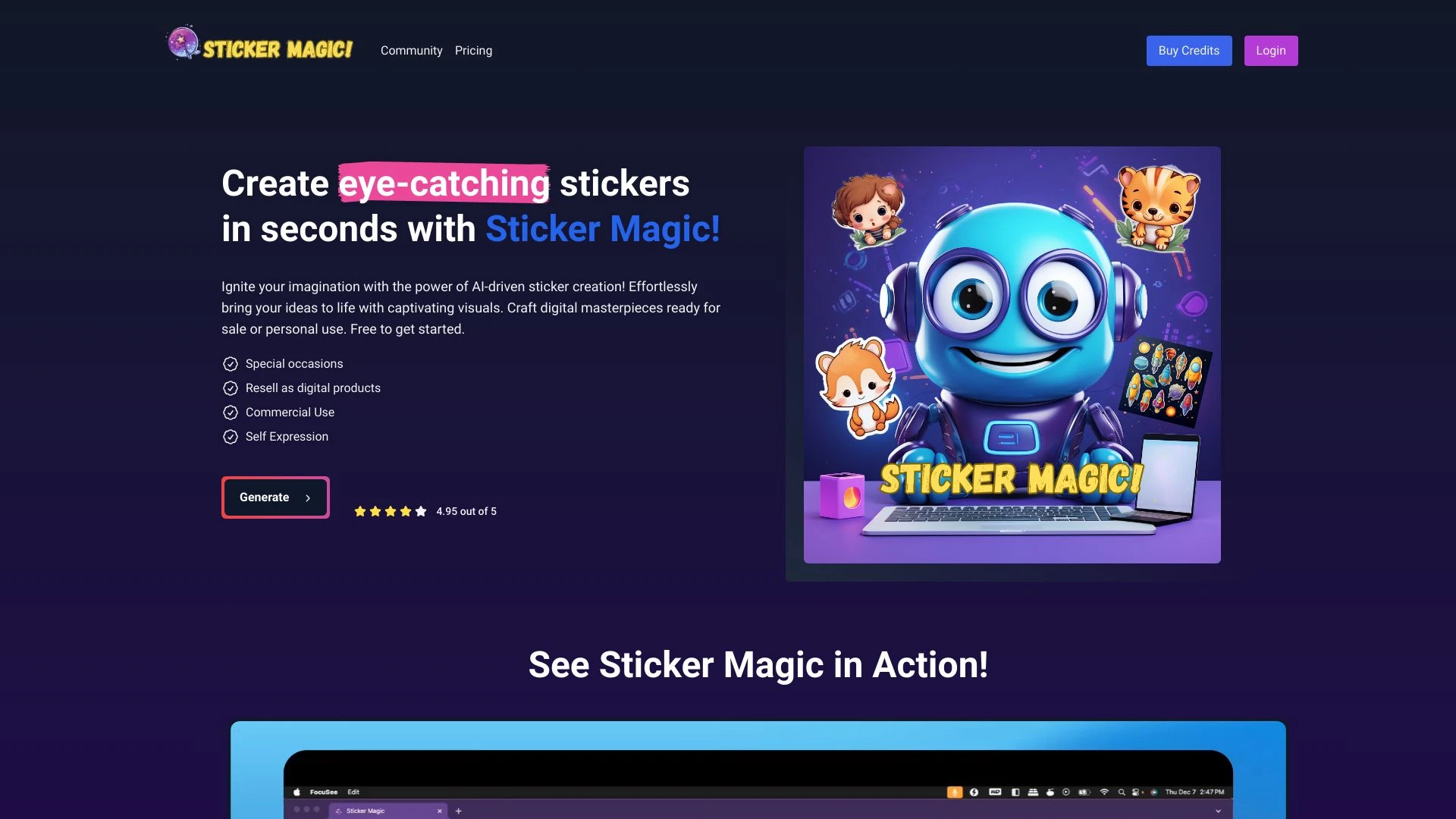 Sticker Magic - AI Tool Ocean