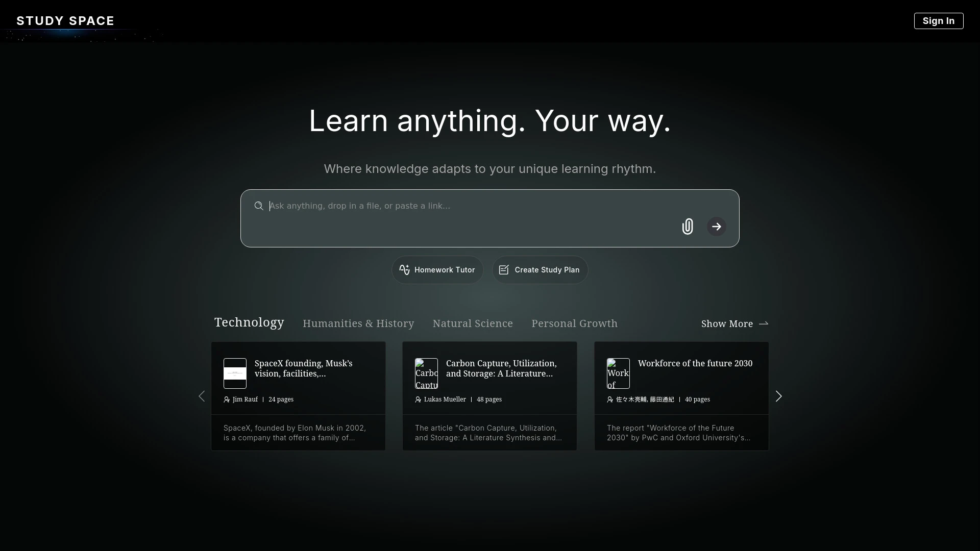 Study Space - AI Tool Ocean