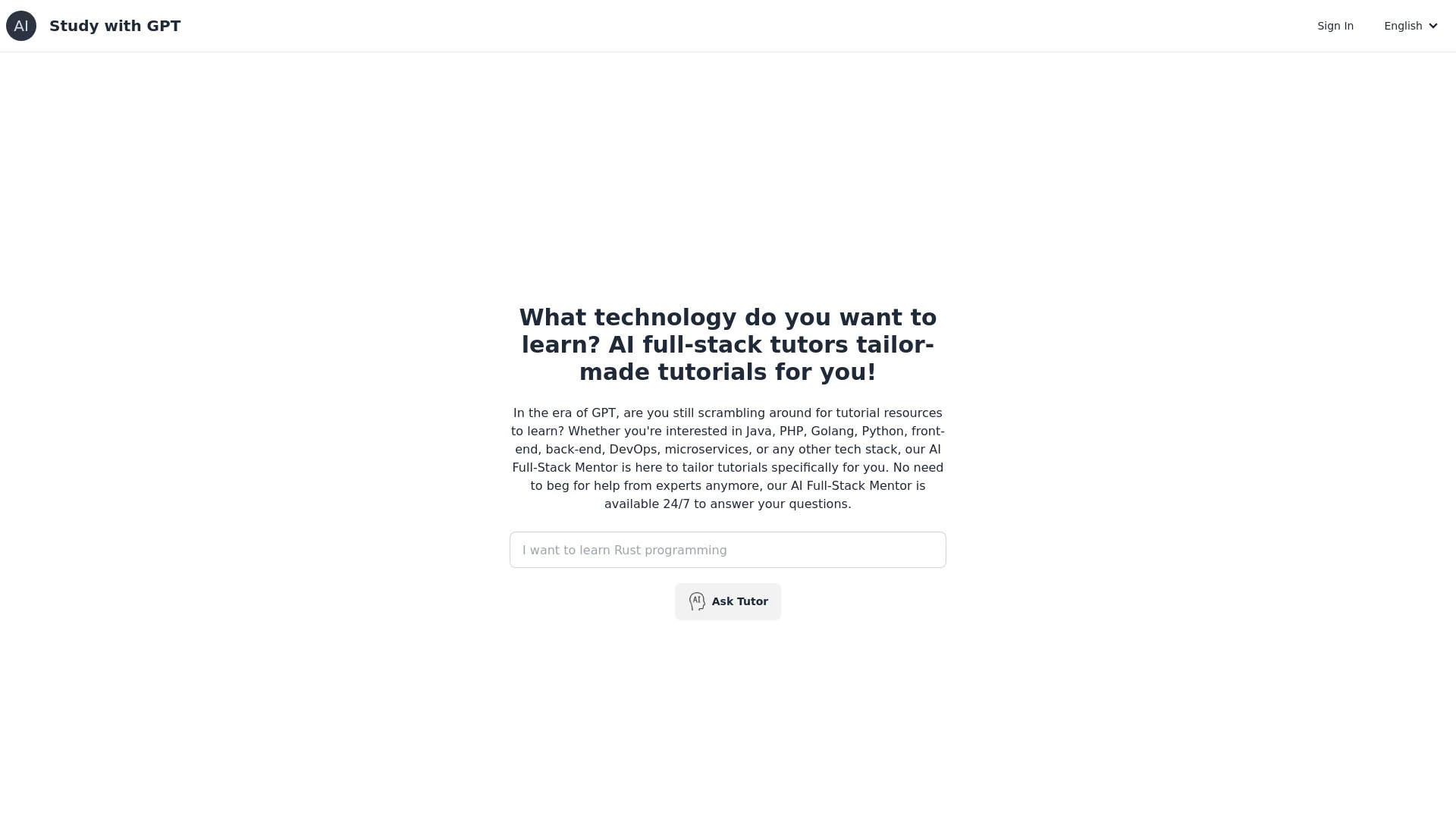 StudyWithGPT - AI Tool Ocean