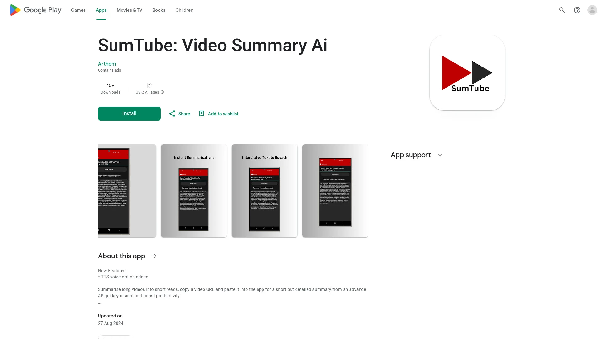 SumTube - AI Tool Ocean