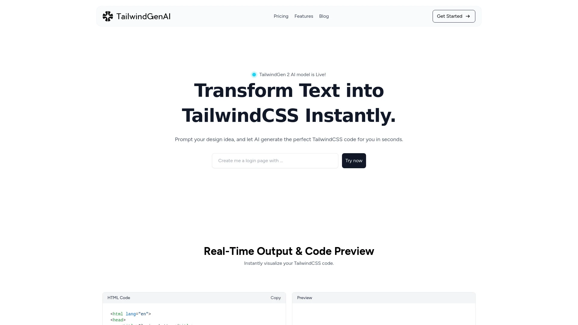 TailwindGenAI - AI Tool Ocean