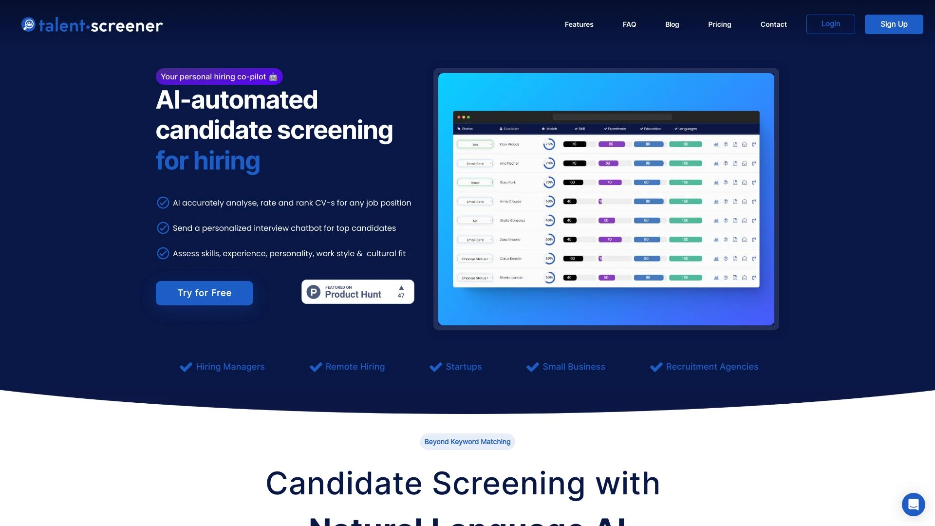 Talentscreener - AI Tool Ocean