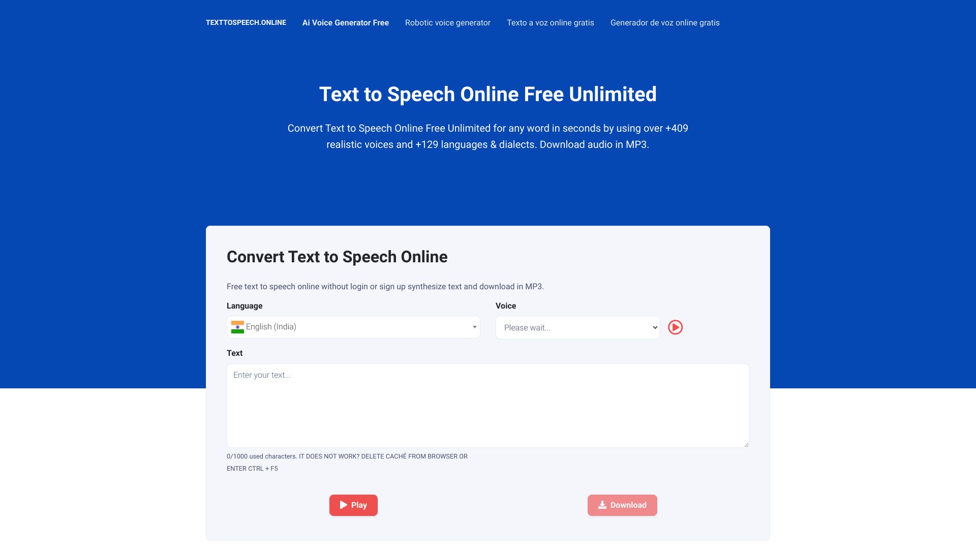 Text to Speech Online - AI Tool Ocean