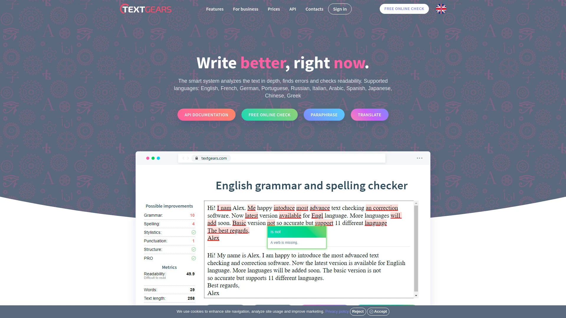 TextGears - AI Tool Ocean