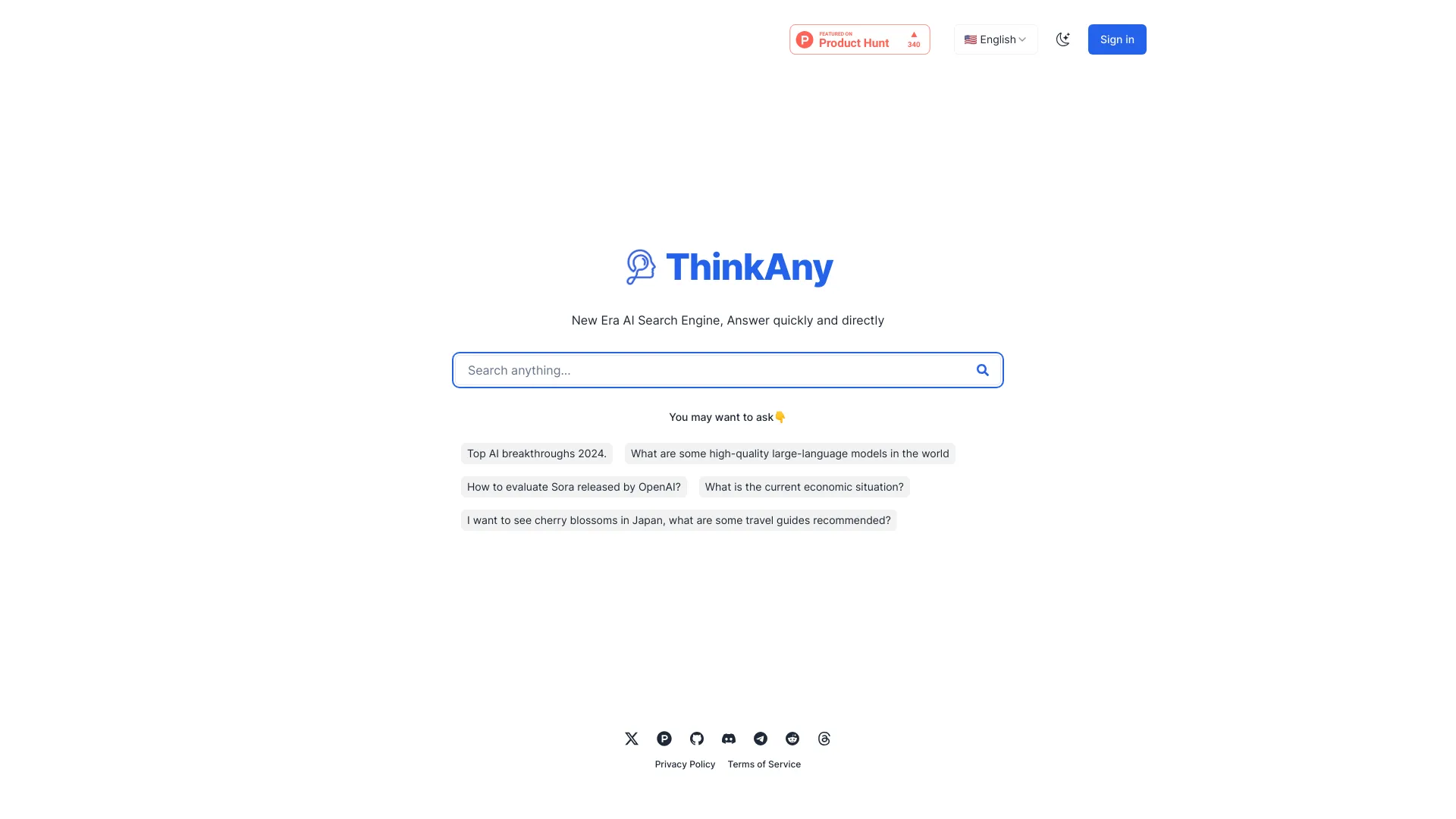 ThinkAny - AI Tool Ocean